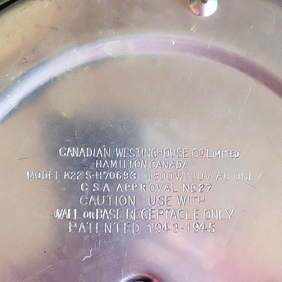 MCM CANADIAN WESTINGHOUSE WATER KETTLE - Picture 7 of 7